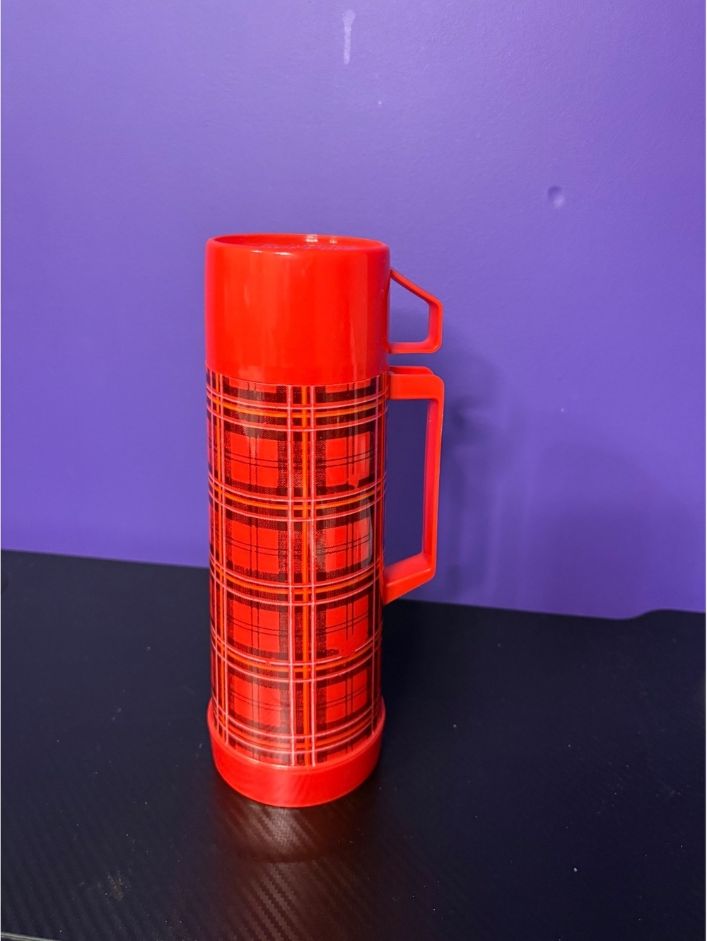 1970's Res Plaid Aladdin Pint Thermos